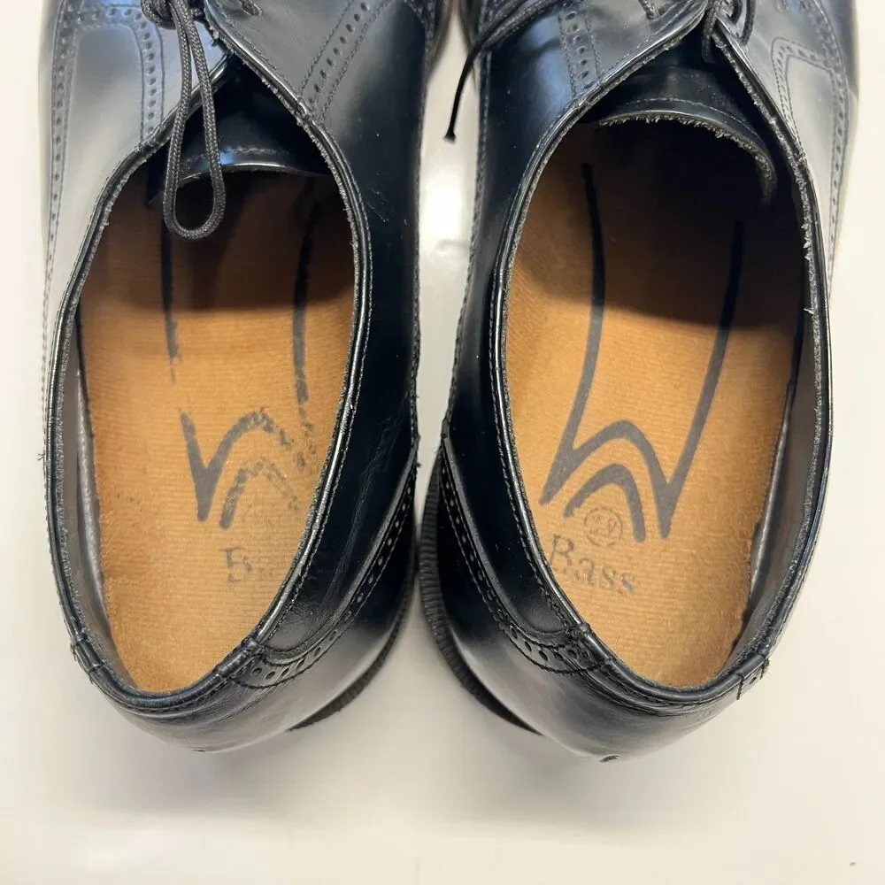 G.H. Bass Cap Toe Oxford Shoes Mens 10.5 Black Leather USA Made W300-1 Dress